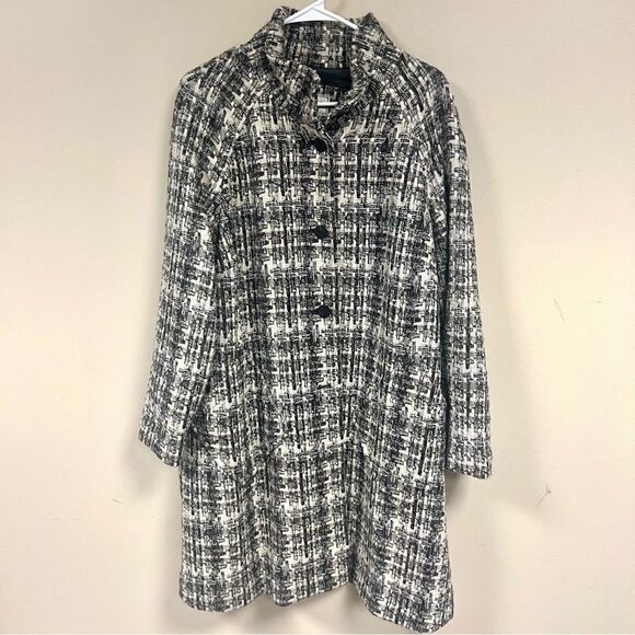 - J jill alpaca/wool blend tweed longline coat size M - Picture 1 of 10